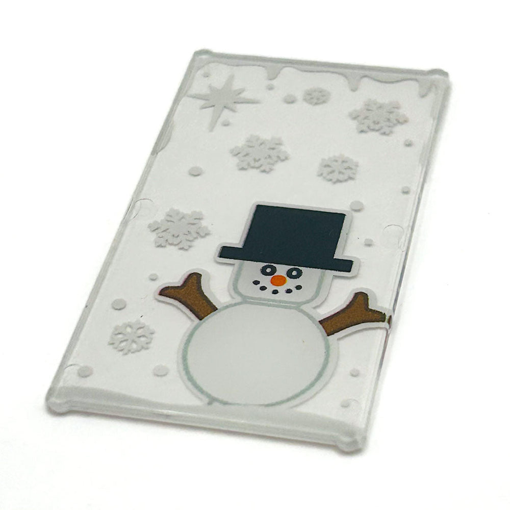 Snowman Winter Village 4x6 Glass Window made with LEGO part - B3 Customs (Online Order Only)