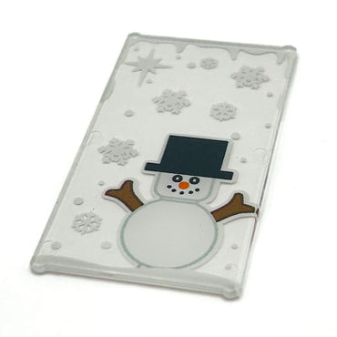 Snowman Winter Village 4x6 Glass Window made with LEGO part - B3 Customs (Online Order Only)