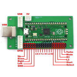 RAC-C500-PICO Raspberry Pi Pico Zero Delay Arcade Joystick Controller Board (Online Only)