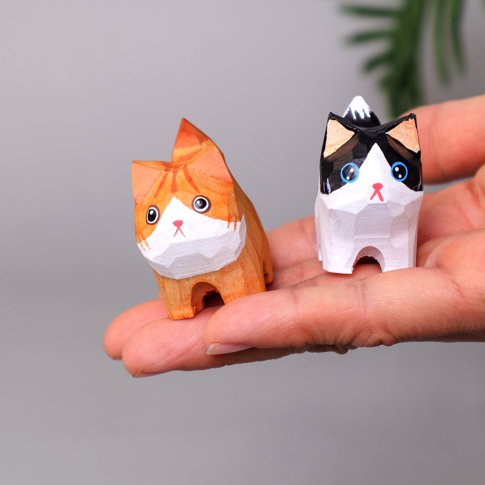 Hand-Carved Cat Painting Kit – Paint Two Cats, Create a Keychain (ONLINE ORDER ONLY)