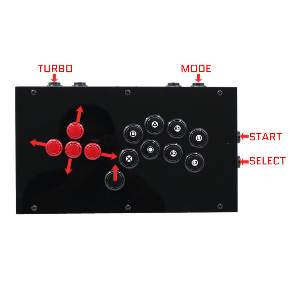 RAC-J802B All Button Leverless Arcade Game Controller for PC/PS/XBOX/SWITCH (Online Only)