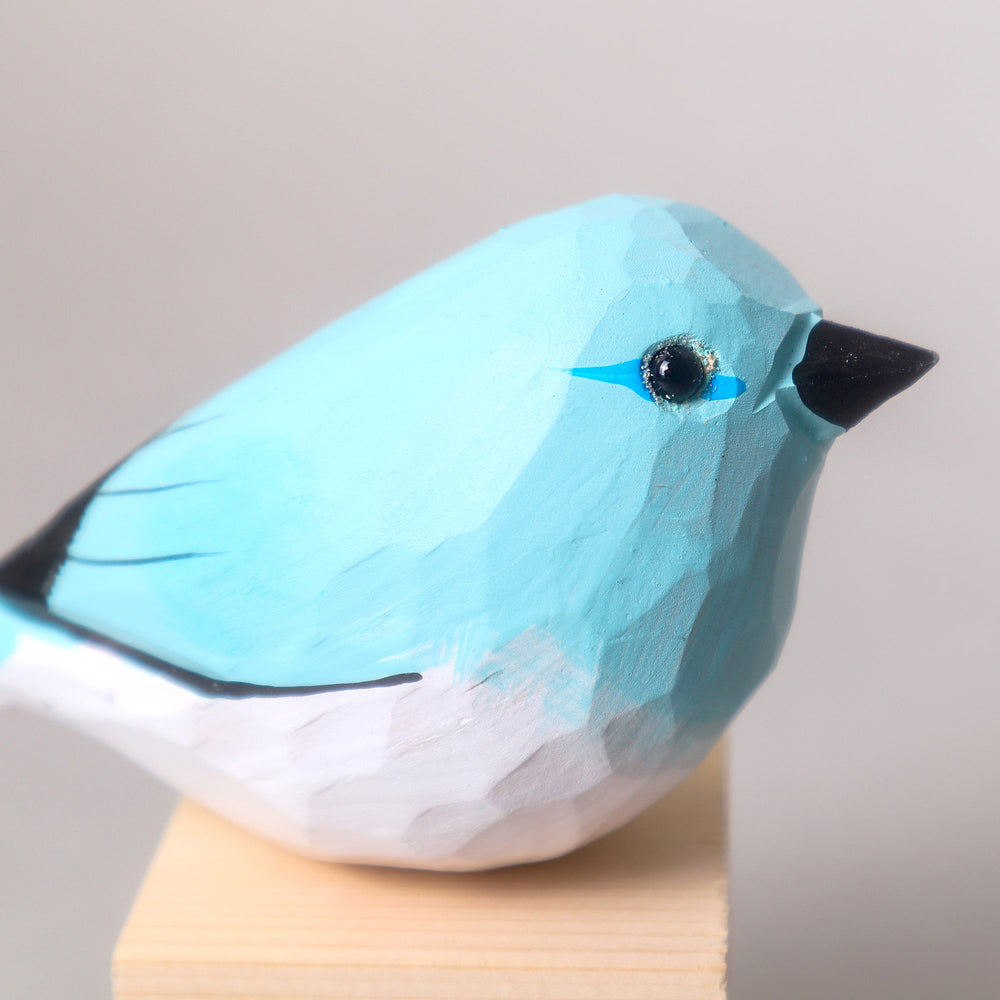 Hand-Carved Wooden Bird Figurine – Blue (ONLINE ORDER ONLY)