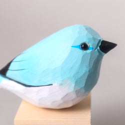 Hand-Carved Wooden Bird Figurine – Blue (ONLINE ORDER ONLY)