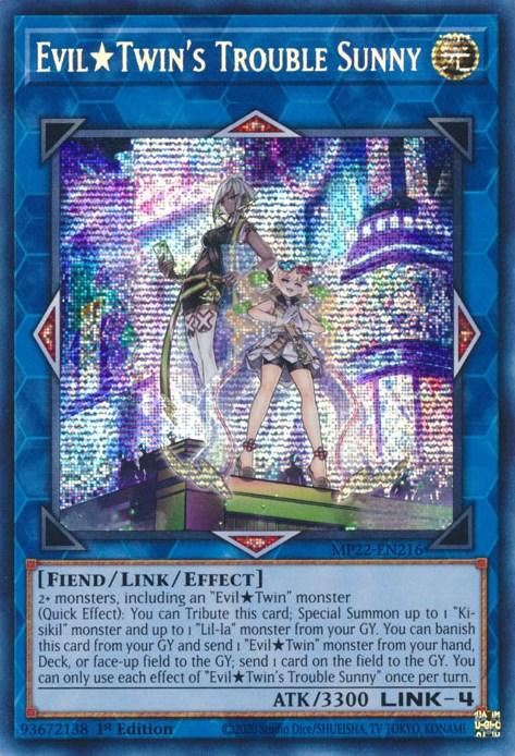 Evil Twin's Trouble Sunny [MP22-EN216] Prismatic Secret Rare (ONLINE ORDER ONLY)
