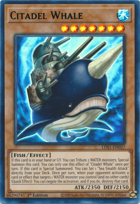 Citadel Whale (Green) [LDS1-EN027] Ultra Rare (ONLINE ORDER ONLY)