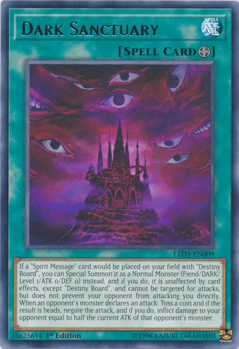 Dark Sanctuary [LED5-EN009] Rare (ONLINE ORDER ONLY)