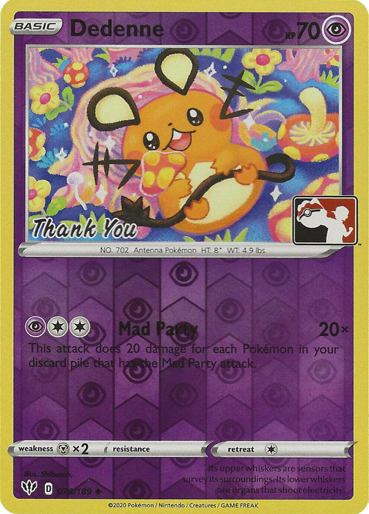 Dedenne (078/189) (Thank You Promo) [Sword & Shield: Darkness Ablaze] (Online Only)