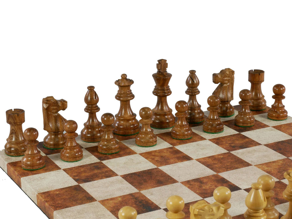 Chess Set - 3" Kikkerwood French Men on Caramel/Cream board (ONLINE ORDER ONLY)