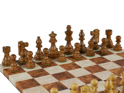 Chess Set - 3" Kikkerwood French Men on Caramel/Cream board (ONLINE ORDER ONLY)