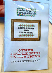 Deluxe Cross Stitch Kit – “Not Today, Satan” Funny Beginner Pattern (ONLINE ORDER ONLY)