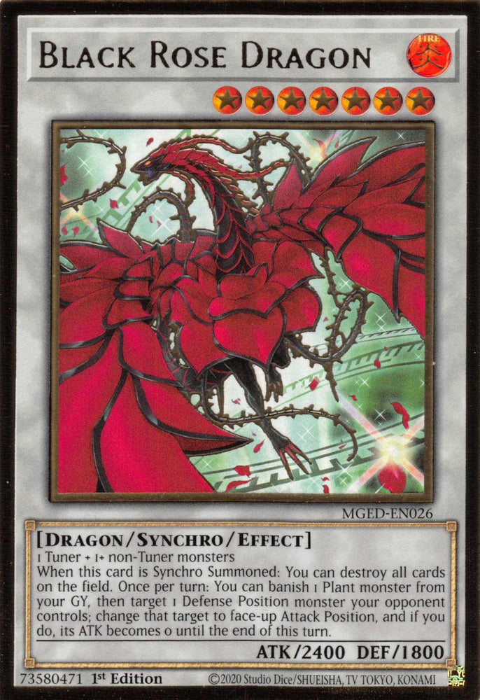 Black Rose Dragon (Alternate Art) [MGED-EN026] Gold Rare (ONLINE ORDER ONLY)