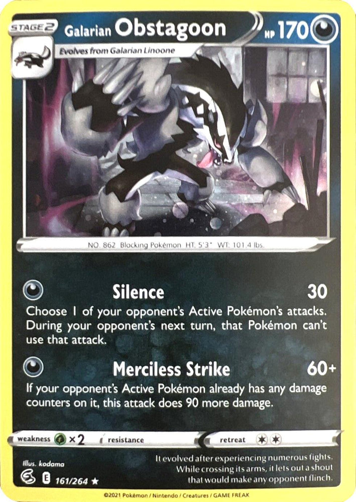 Galarian Obstagoon (161/264) (Cosmos Holo) [Sword & Shield: Fusion Strike] (Online Only)