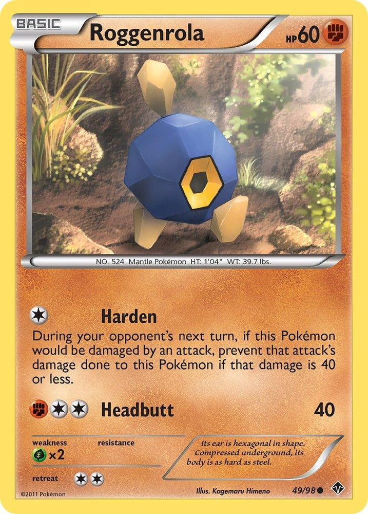Roggenrola (49/98) (Cracked Ice Holo) (Blister Exclusive) [Black & White: Emerging Powers] (Online Only)