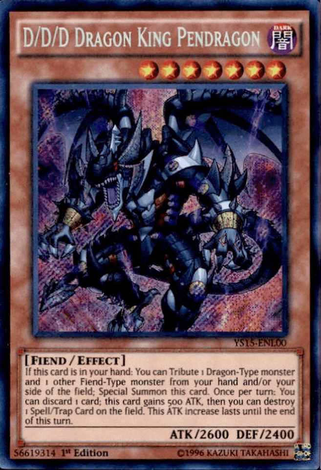 D/D/D Dragon King Pendragon [YS15-ENL00] Secret Rare (ONLINE ORDER ONLY)