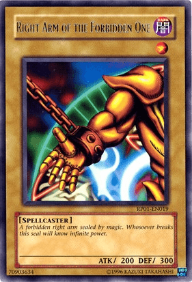 Right Arm of the Forbidden One [RP01-EN019] Rare (ONLINE ORDER ONLY)