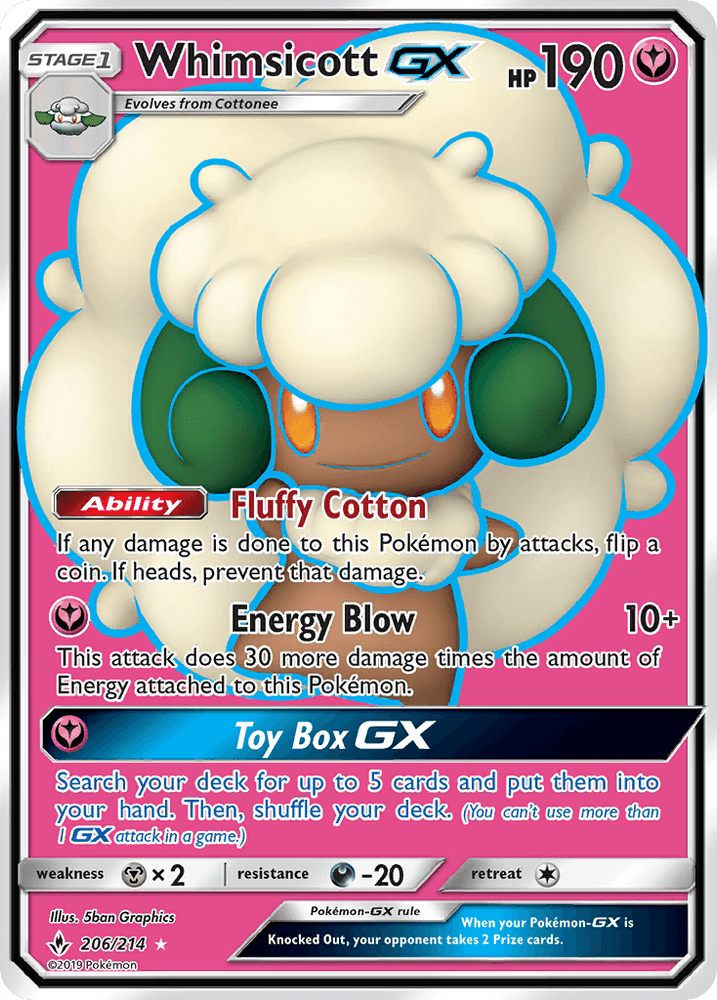 Whimsicott GX (206/214) [Sun & Moon: Unbroken Bonds] (Online Only)