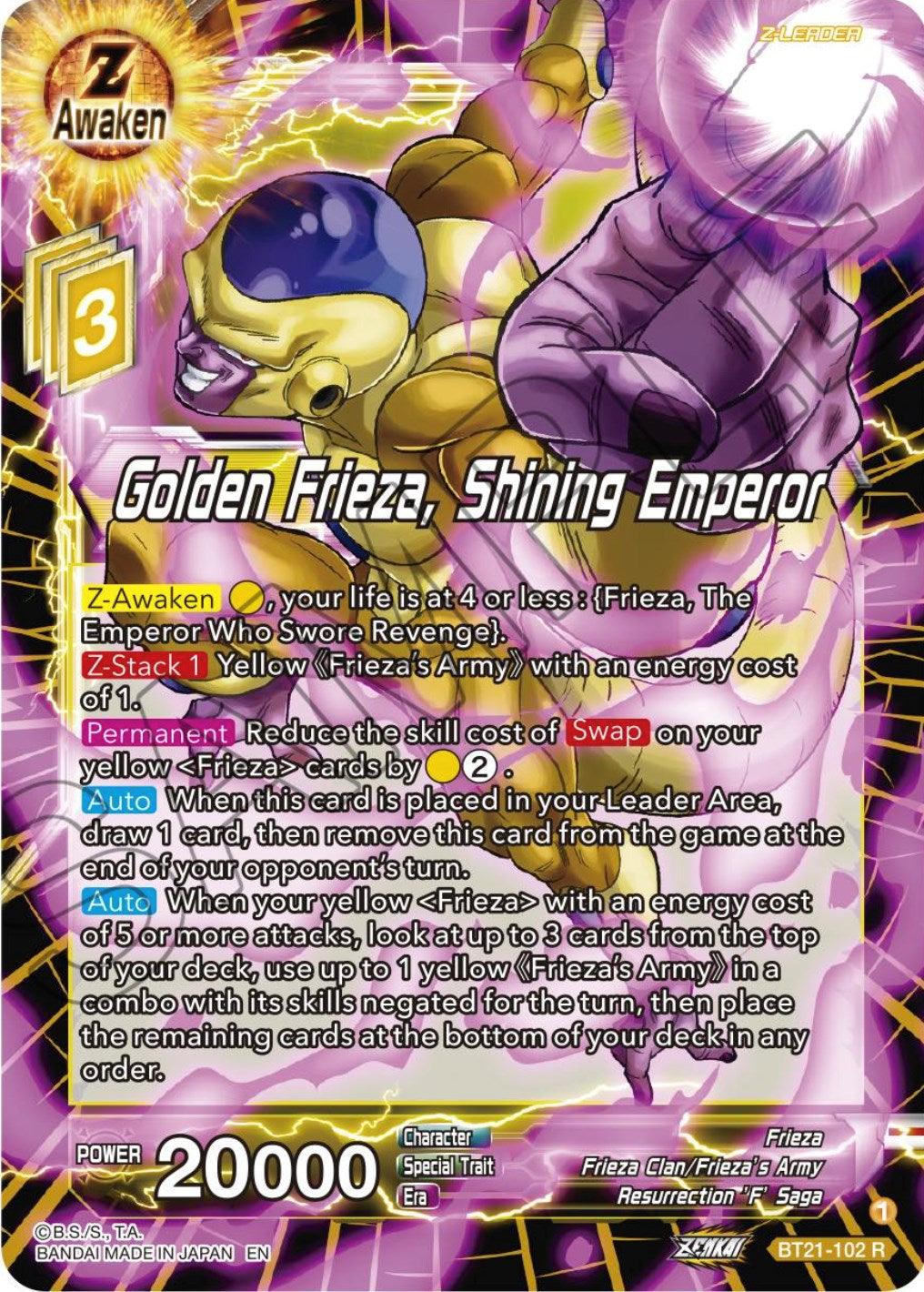 Golden Frieza, Shining Emperor (BT21-102) [Wild Resurgence] (ONLINE ORDER ONLY)