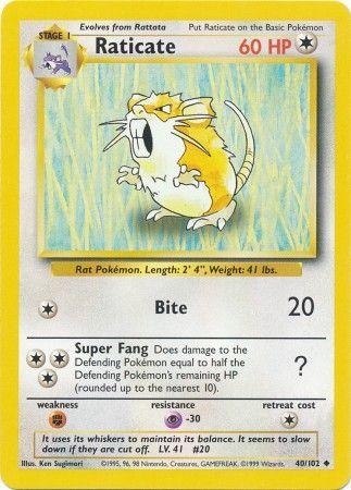 Raticate (40/102) [Base Set Unlimited] (Online Only)