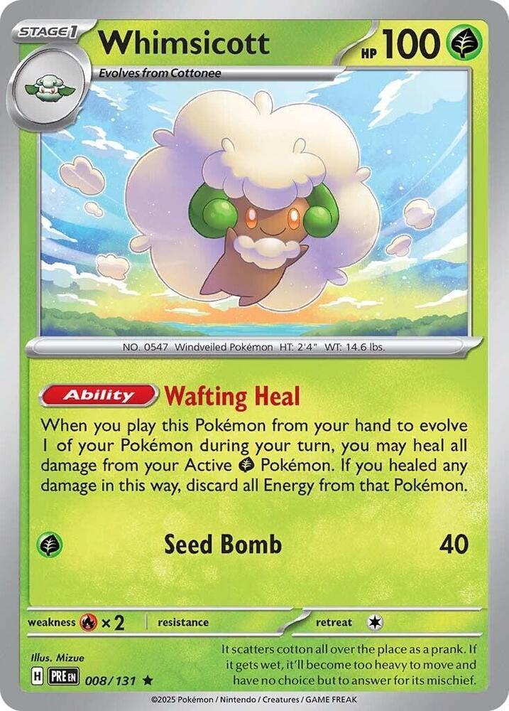 Whimsicott (008/131) [Scarlet & Violet: Prismatic Evolutions] (Online Only)