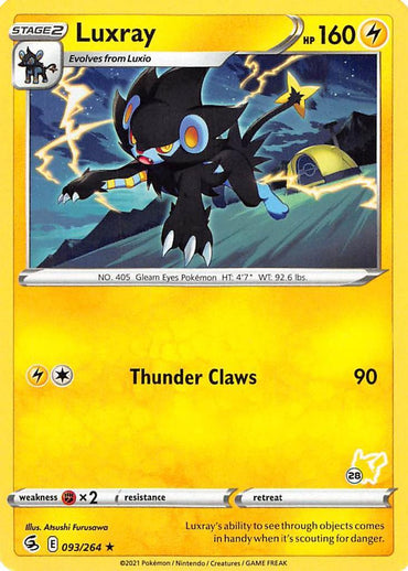 Luxray (093/264) (Pikachu Stamp #28) [Battle Academy 2022] (Online Only)
