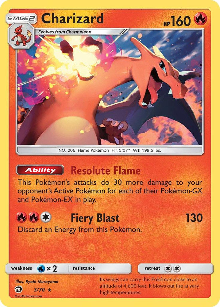 Charizard (3/70) (Let's Play, Eevee) (Theme Deck Exclusive) [Sun & Moon: Dragon Majesty] (Online Only)