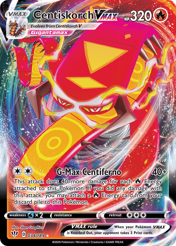 Centiskorch VMAX (034/189) [Sword & Shield: Darkness Ablaze] (Online Only)