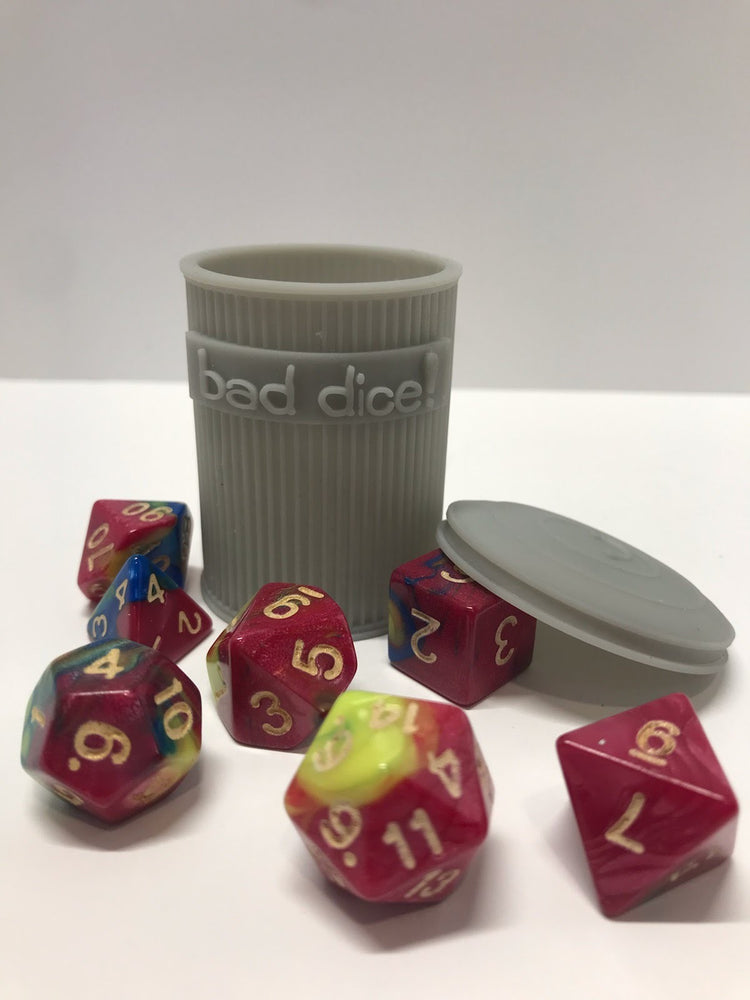 Trash Can Dice Jail: 3d Printed Grey Trash Can for Bad Dice D&D Dice Accessory (Online Only)