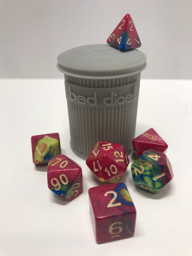 Trash Can Dice Jail: 3d Printed Grey Trash Can for Bad Dice D&D Dice Accessory (Online Only)