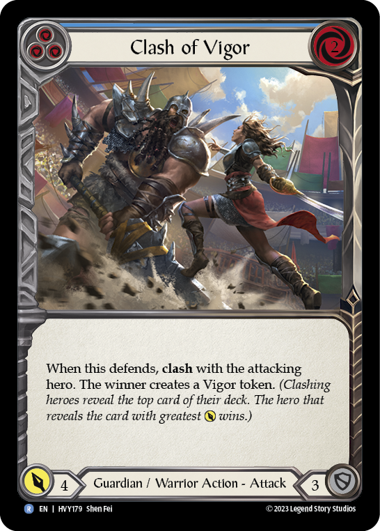 Clash of Vigor (Blue) [HVY179] (Heavy Hitters)  Rainbow Foil