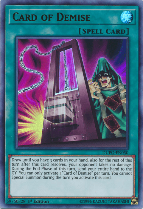 Card of Demise [DUPO-EN050] Ultra Rare (ONLINE ORDER ONLY)