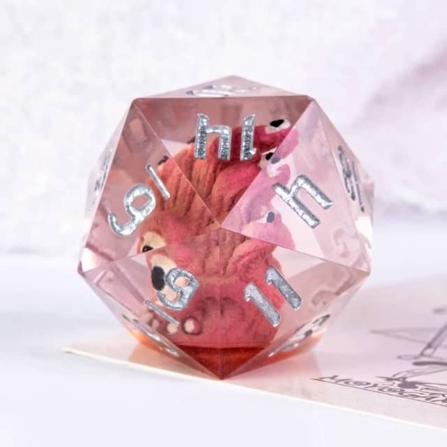 Red Beholder 22mm D20 DND Roll a D20 Dice Handmade Sharp Resin (Online Only)