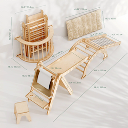 6in1 Montessori Climbing Set: Triangle Ladder + Arch/Rocker + Slide/Ramp + Net + Cushion + Art Addition (ONLINE ORDER ONLY)