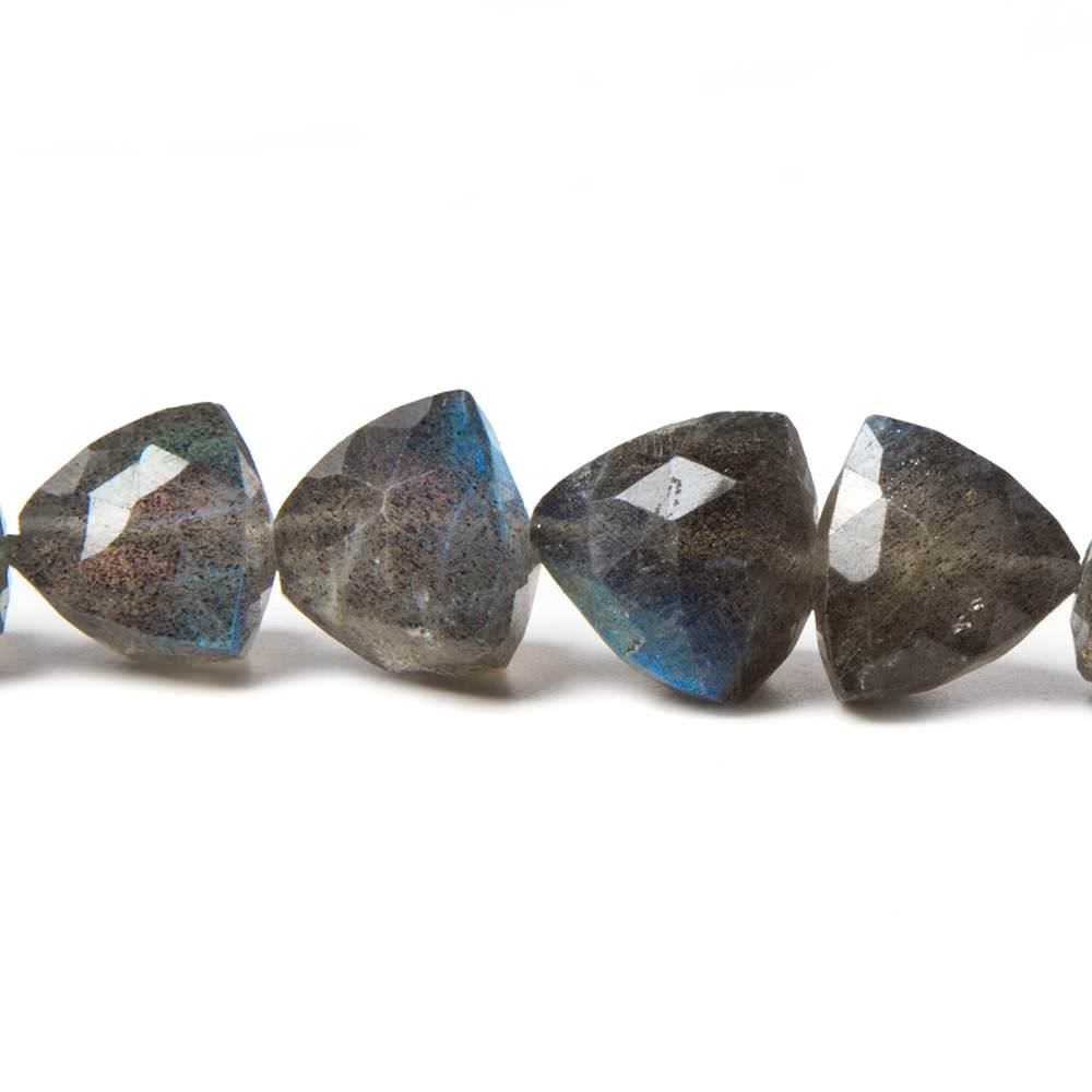 6mm - 10mm Labradorite Straight Drill Faceted Trillion Beads 15 inch 51 beads (ONLINE ORDER ONLY)