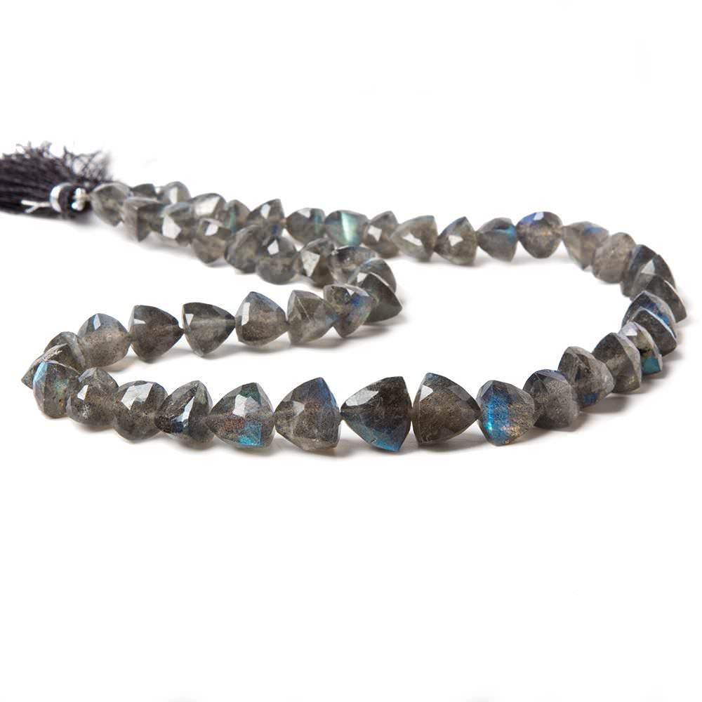 6mm - 10mm Labradorite Straight Drill Faceted Trillion Beads 15 inch 51 beads (ONLINE ORDER ONLY)