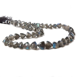 6mm - 10mm Labradorite Straight Drill Faceted Trillion Beads 15 inch 51 beads (ONLINE ORDER ONLY)