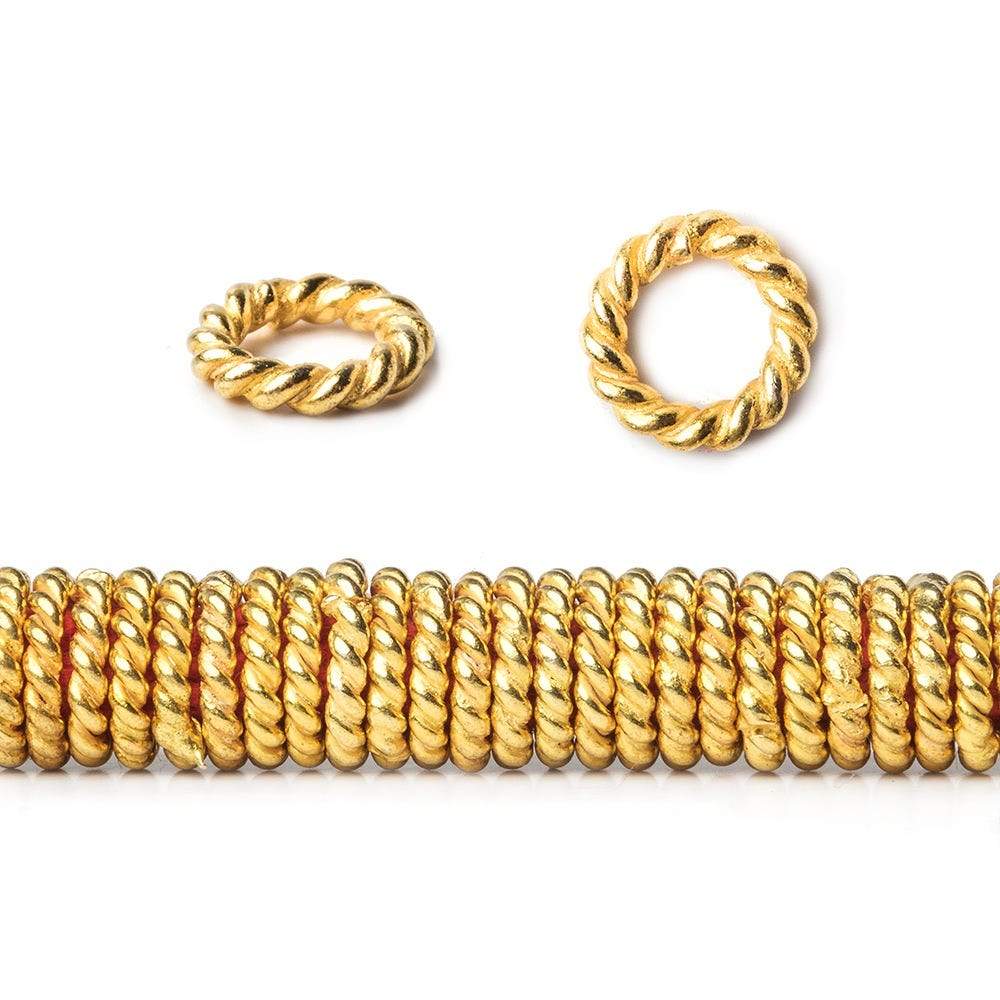 6mm 22kt Gold Plated Copper Twisted Jump ring 8 inch 174 pieces (ONLINE ORDER ONLY)