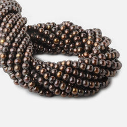 6mm - 7mm Chestnut Large Hole Off Round Pearl 2.5mm drill hole, 15 inch, 75 pieces (ONLINE ORDER ONLY)