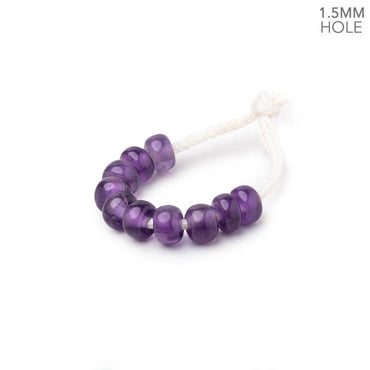 6mm Amethyst 1.5mm Large Hole Plain Rondelle Set of 10 (ONLINE ORDER ONLY)