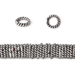 6mm Antiqued Sterling Silver Plated Copper Twisted Jumpring 8 inch 180 pcs (ONLINE ORDER ONLY)