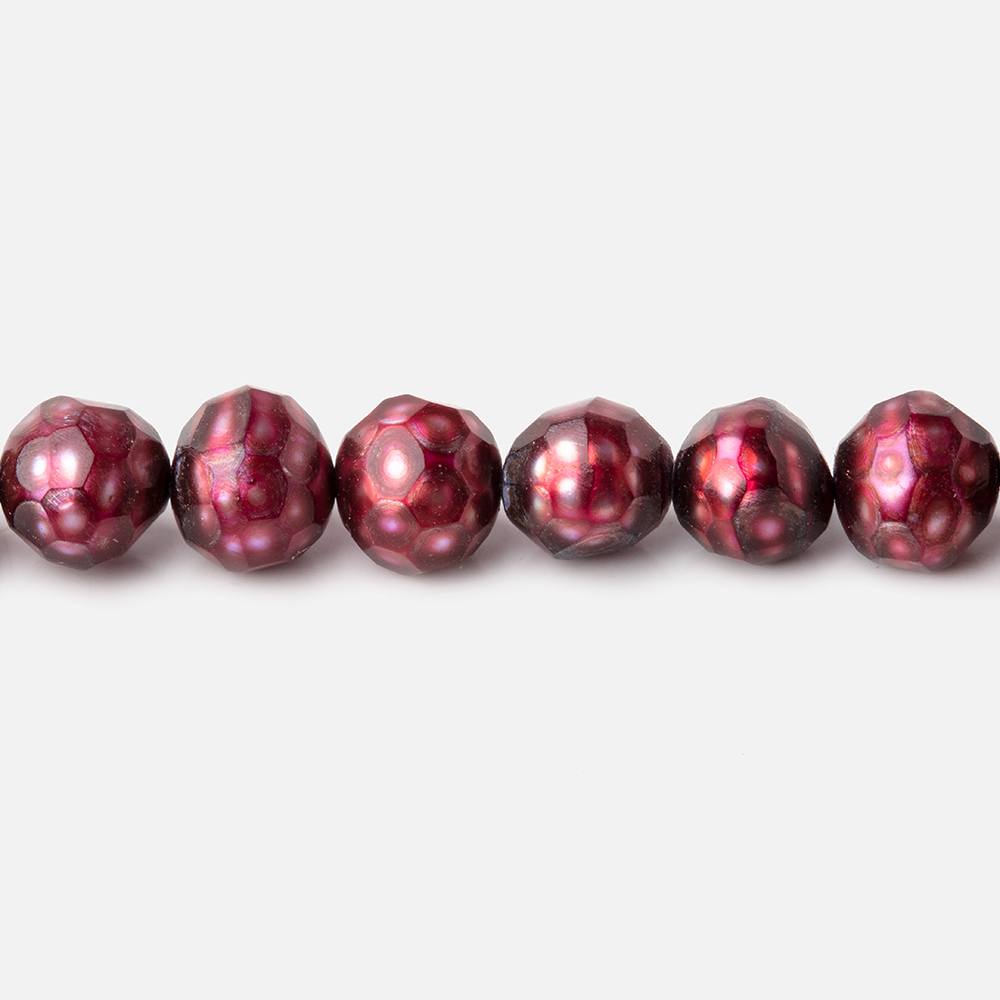6mm Berry Red Faceted Round Freshwater Pearls 15.5 inch 70 pieces (ONLINE ORDER ONLY)