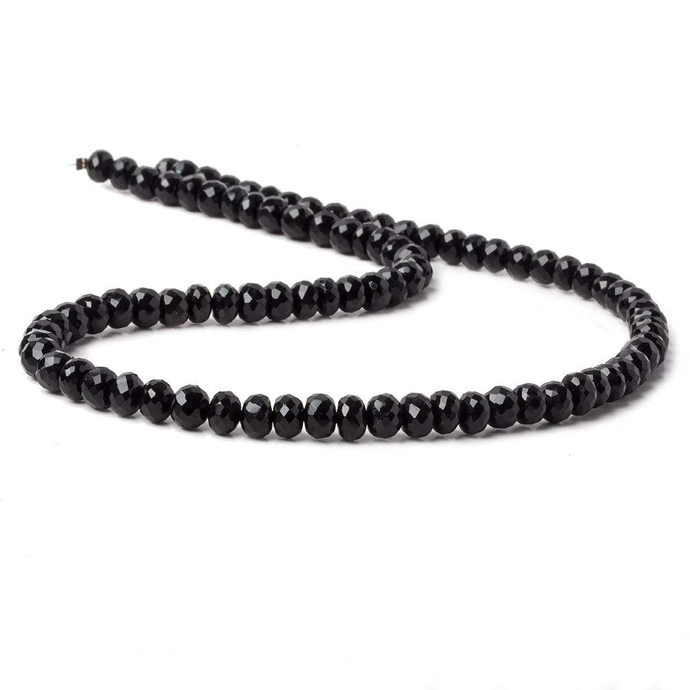 6mm Black Chalcedony faceted rondelle beads 16 inch 88 pieces (ONLINE ORDER ONLY)