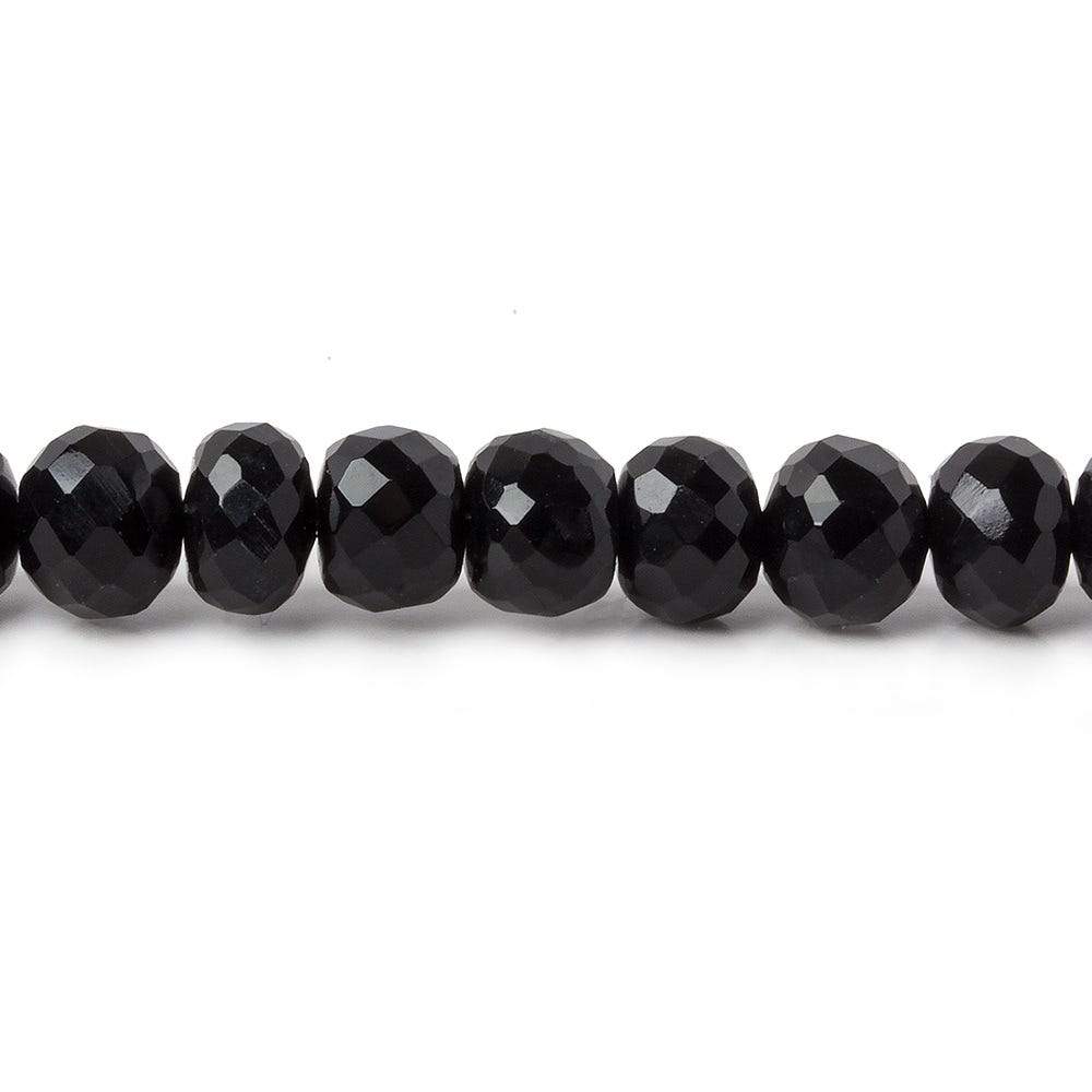 6mm Black Chalcedony faceted rondelle beads 16 inch 88 pieces (ONLINE ORDER ONLY)