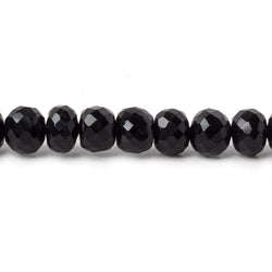 6mm Black Chalcedony faceted rondelle beads 16 inch 88 pieces (ONLINE ORDER ONLY)
