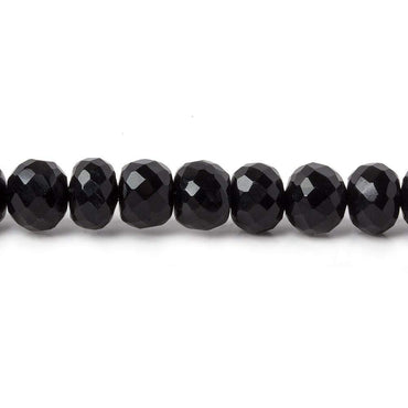 6mm Black Chalcedony faceted rondelle beads 16 inch 88 pieces (ONLINE ORDER ONLY)