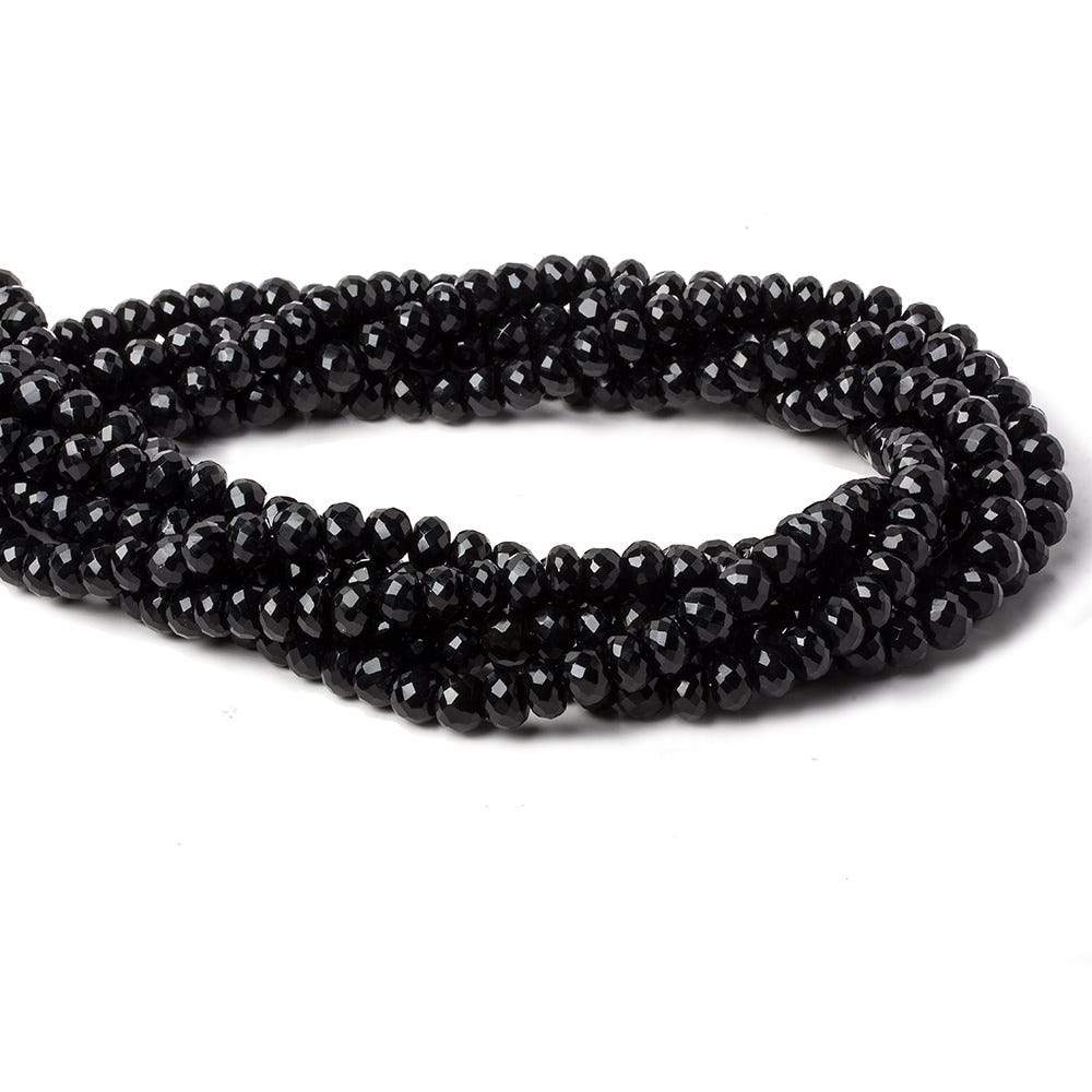 6mm Black Chalcedony faceted rondelle beads 16 inch 88 pieces (ONLINE ORDER ONLY)