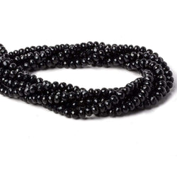 6mm Black Chalcedony faceted rondelle beads 16 inch 88 pieces (ONLINE ORDER ONLY)
