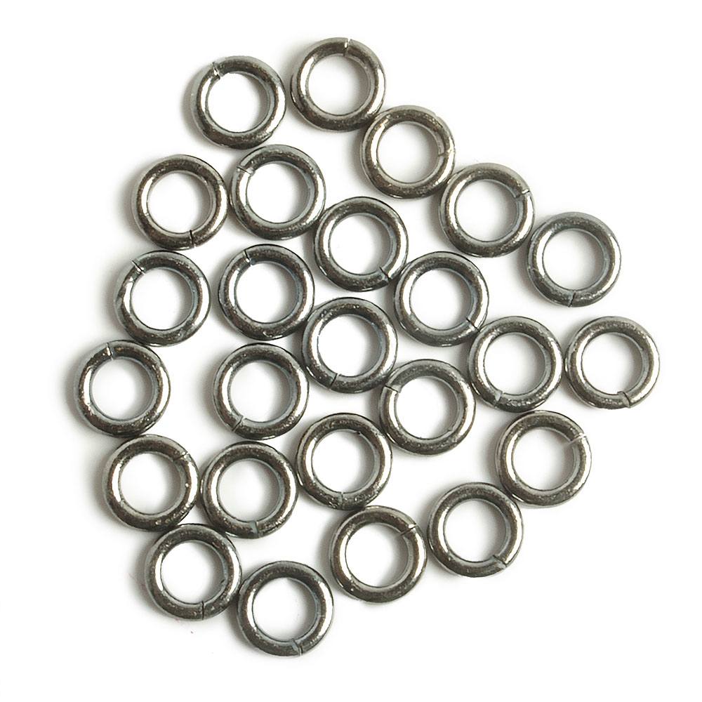 6mm Black Gold plated Sterling Silver Open Plain Jump Ring Set of 25 pieces 16 gauge wire (ONLINE ORDER ONLY)