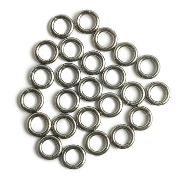 6mm Black Gold plated Sterling Silver Open Plain Jump Ring Set of 25 pieces 16 gauge wire (ONLINE ORDER ONLY)
