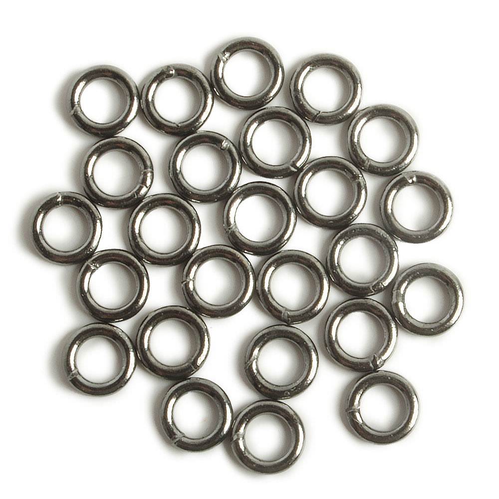 6mm Black Gold plated Sterling Silver Soldered Plain Jump Ring 16 gauge 25pcs (ONLINE ORDER ONLY)
