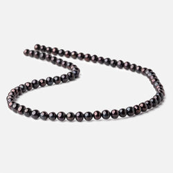 6x5mm Black Side Drilled Off Round Freshwater Pearl Beads 15 inch 72 pieces (ONLINE ORDER ONLY)